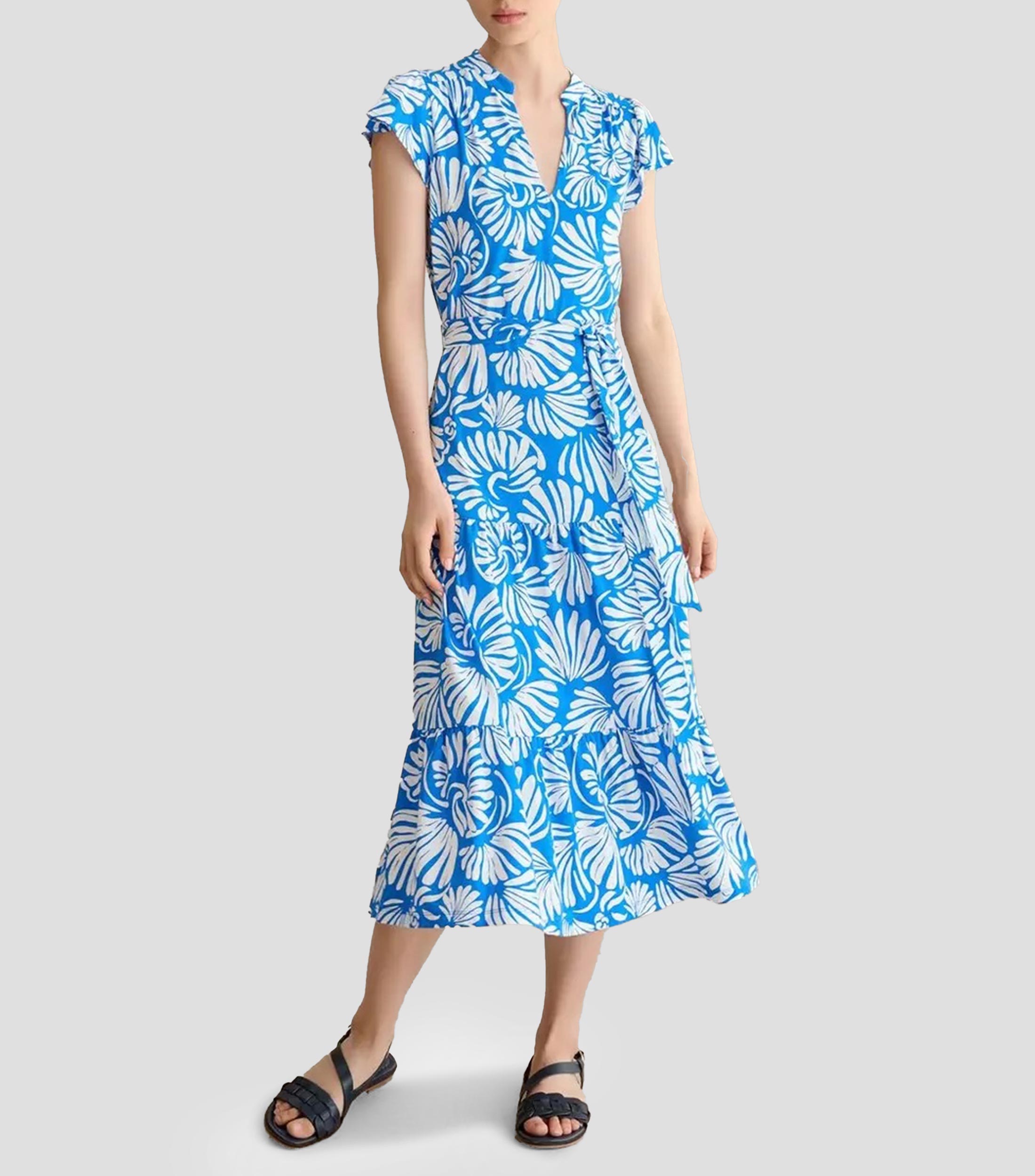 Vestido largo manga corta fantasía Mujer